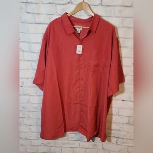 New HB Men's Button Up Short Sleeve Pocket Shirt 4XLT